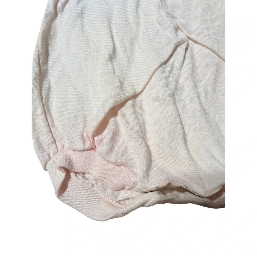 Vintage Baby Romper Bodysuit Short Sleeve Floral Embroidery Beige newborn A1‎